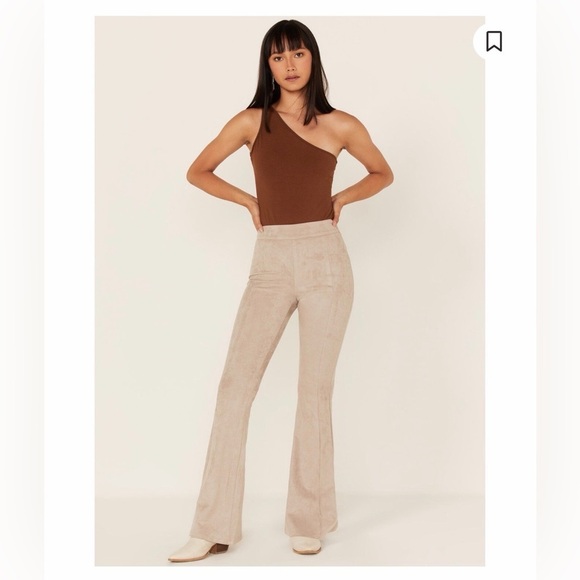 Shyanne Pants - Shyanne Women's Faux Suede Taupe Western Festival Flare Pants